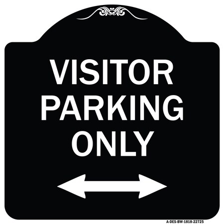 Signmission Visitor Parking Visitor Parking Heavy-Gauge Aluminum Architectural Sign, 18" x 18", BW-1818-22725 A-DES-BW-1818-22725